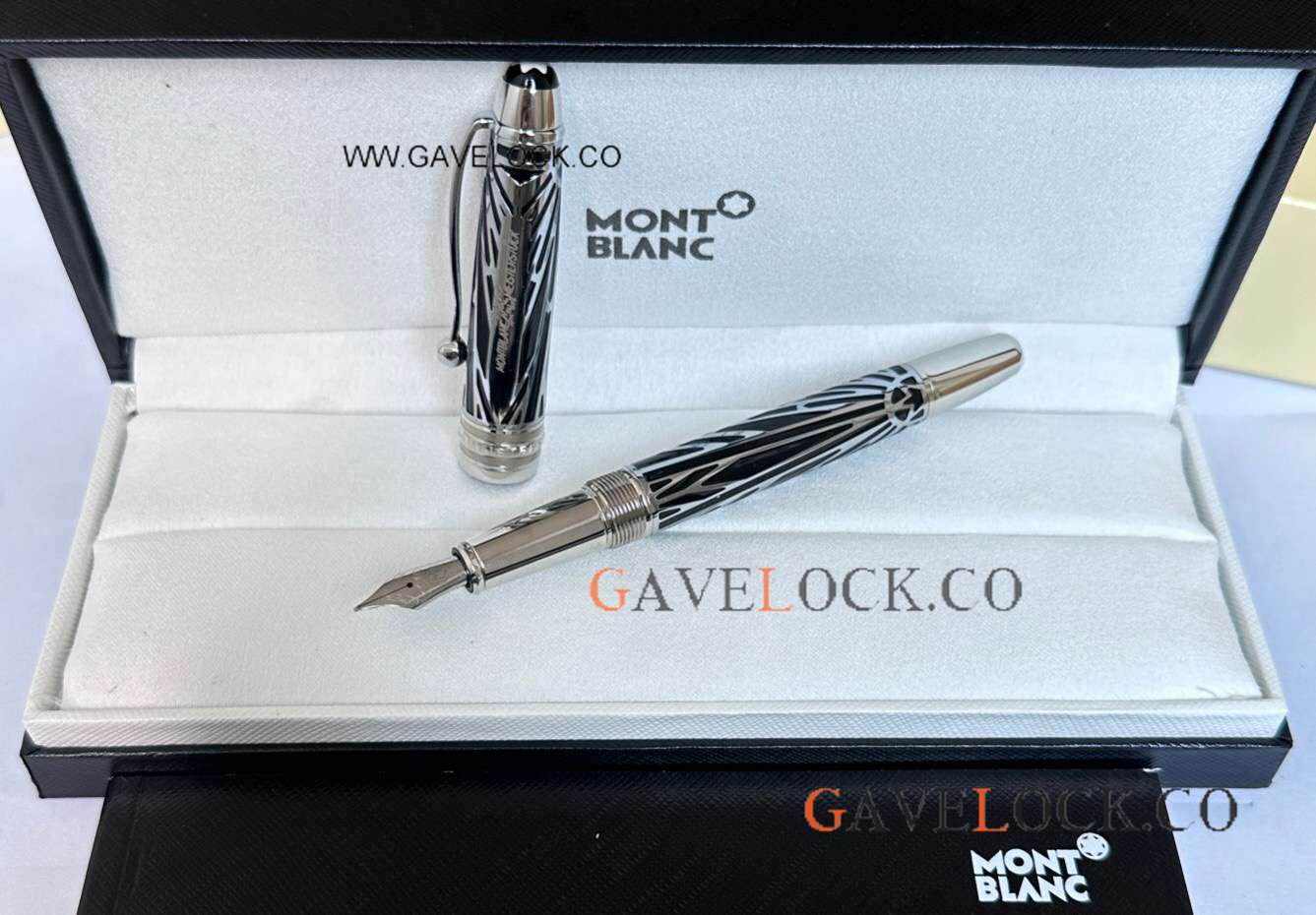 AAA Replica Montblanc Meisterstuck 100 Yrs Doue Mid-size Fountain Black Silver